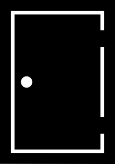 Closed Filled Rectangular Door Editable Svg Line Art, Free Vectors File